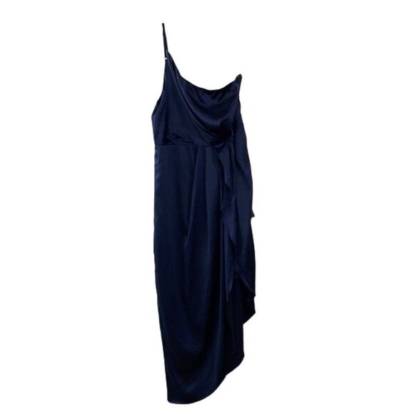 Lulu's Blue Cocktail Dress Womens Size XL Law of Attraction One-Shoulder NEW - Picture 1 of 14